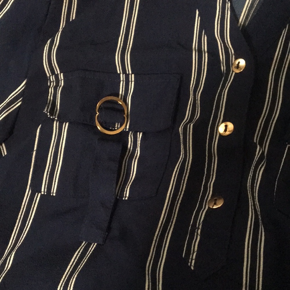 Blue t with white stripes - Picture 2 of 2